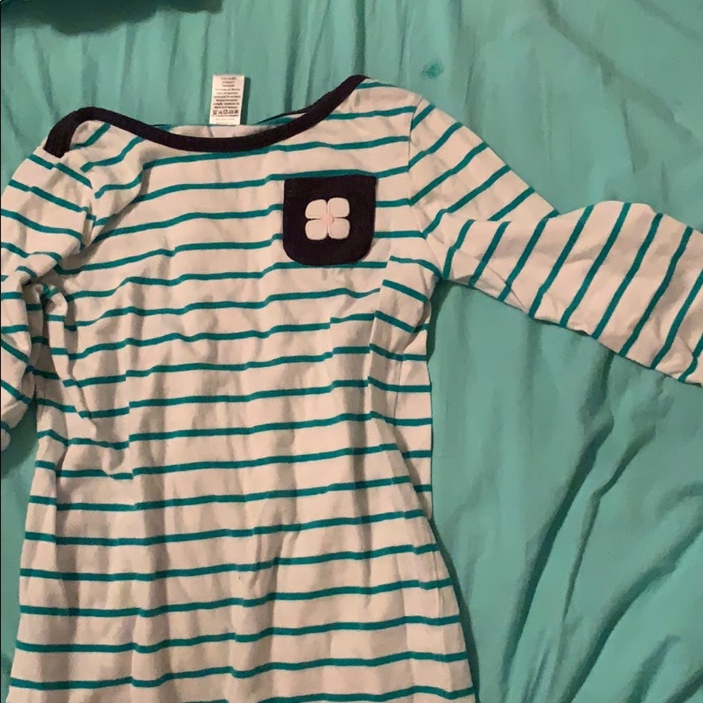 Gymboree green striped flower design shirt